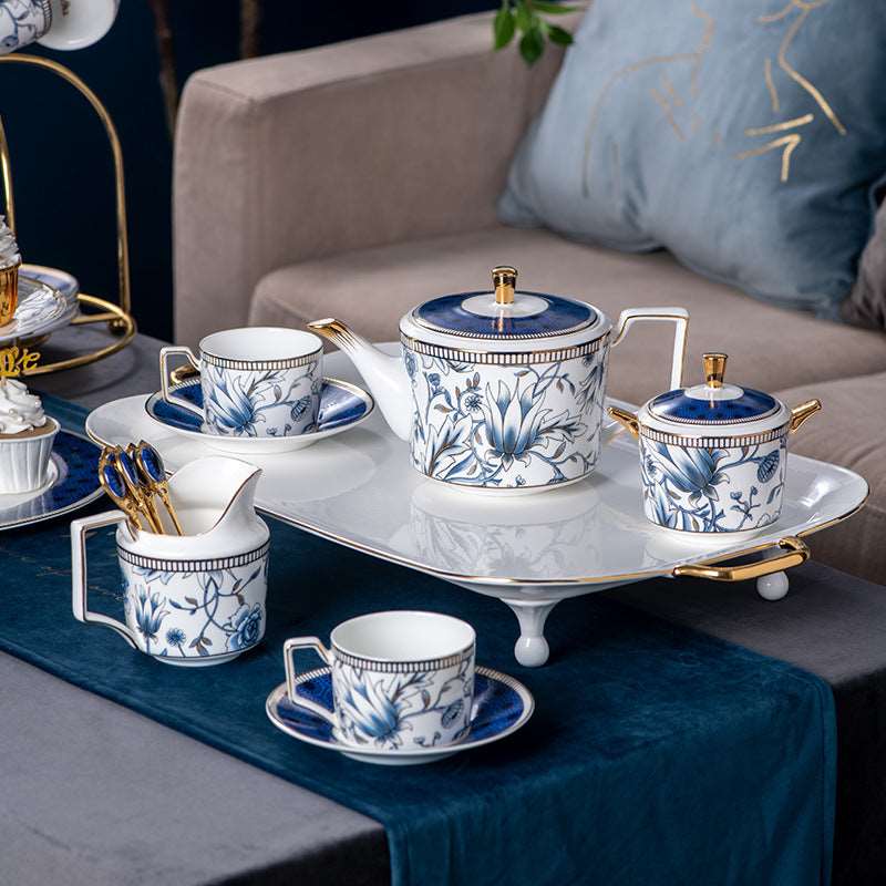 Blue and White Flower Royal Style Tea Set